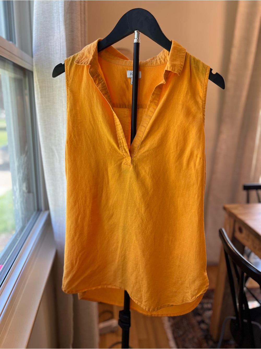 JCREW Sleeveless V-Neck Tank Top in Bright Orange PREOWNED size M